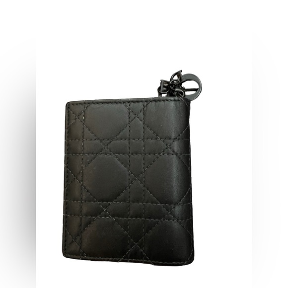 Christian Dior Black Mini Lady Dior Compact Wallet - Picture 2 of 9